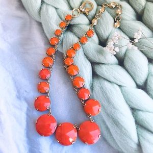 Henri Bendel Gold Plated Statement Orange Stone Necklace
